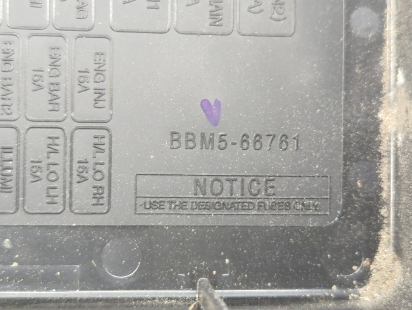 2010 Mazda 3 Fusebox Fuse Box Panel Relay Module P/N:BBM5-66761 Fits OEM Used Auto Parts - Oemusedautoparts1.com