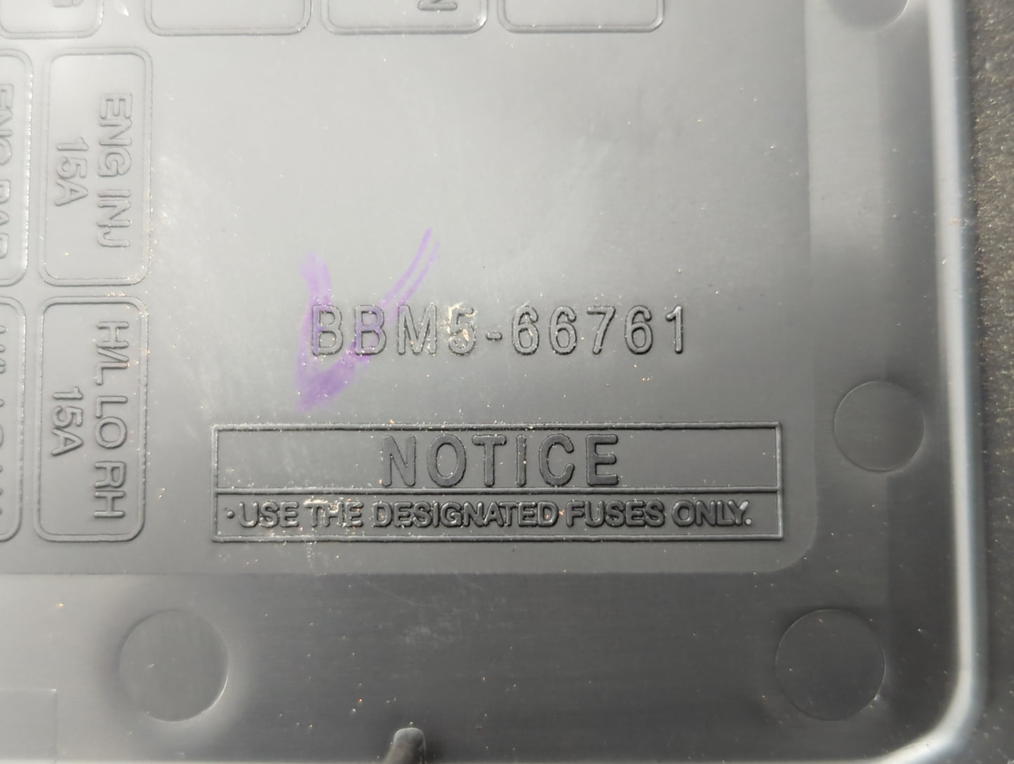 2010 Mazda 3 Fusebox Fuse Box Panel Relay Module P/N:BBM5-66761 Fits OEM Used Auto Parts - Oemusedautoparts1.com