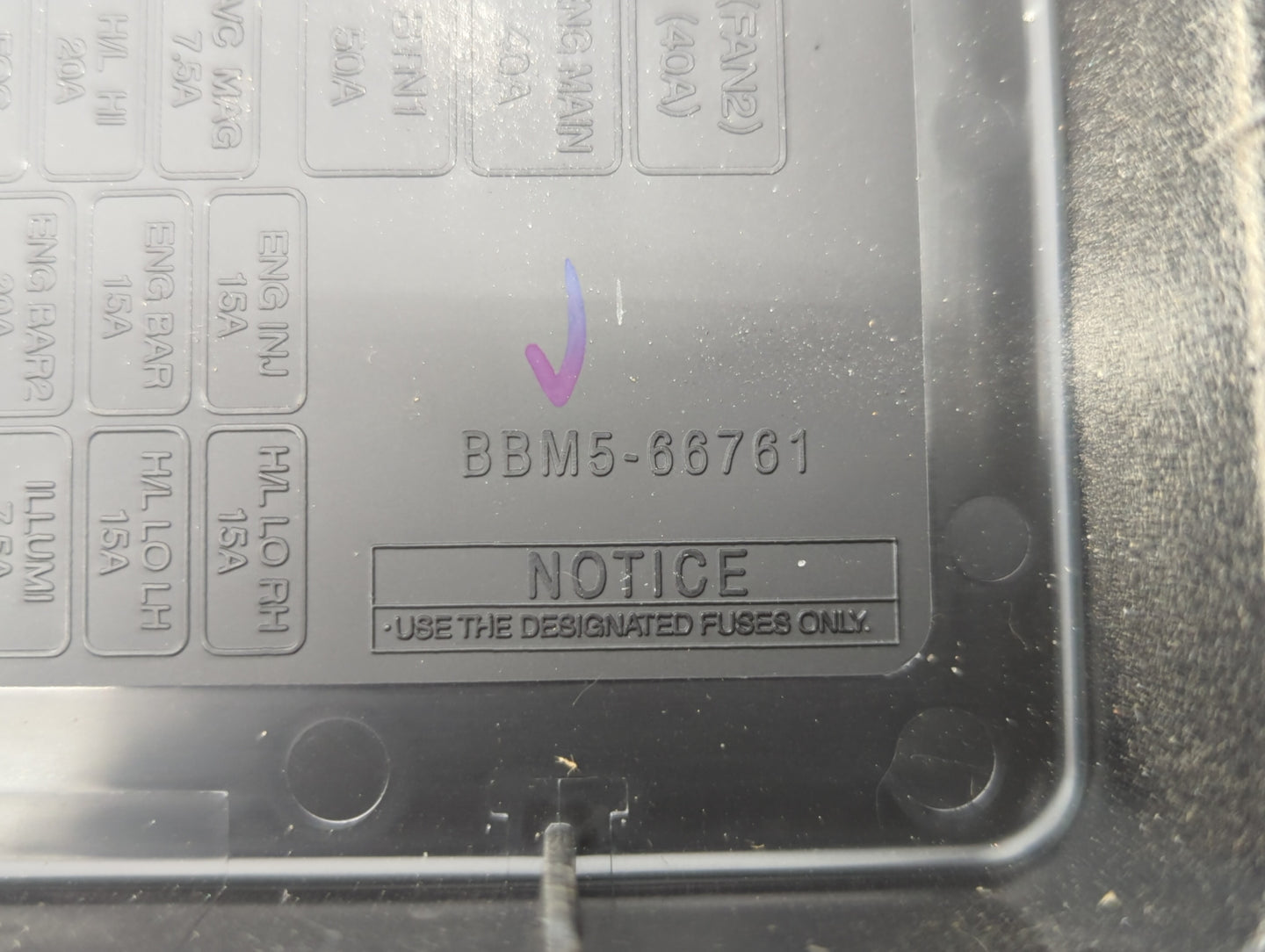 2010 Mazda 3 Fusebox Fuse Box Panel Relay Module P/N:BBM5-66761 Fits OEM Used Auto Parts - Oemusedautoparts1.com