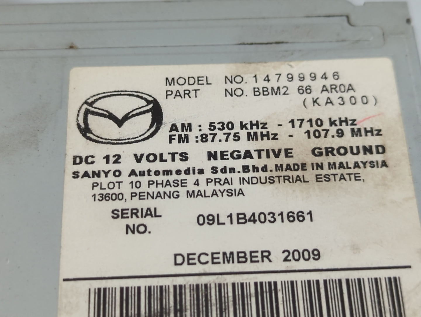 2010-2010 Mazda 3 Am Fm Cd Player Radio Receiver - Oemusedautoparts1.com