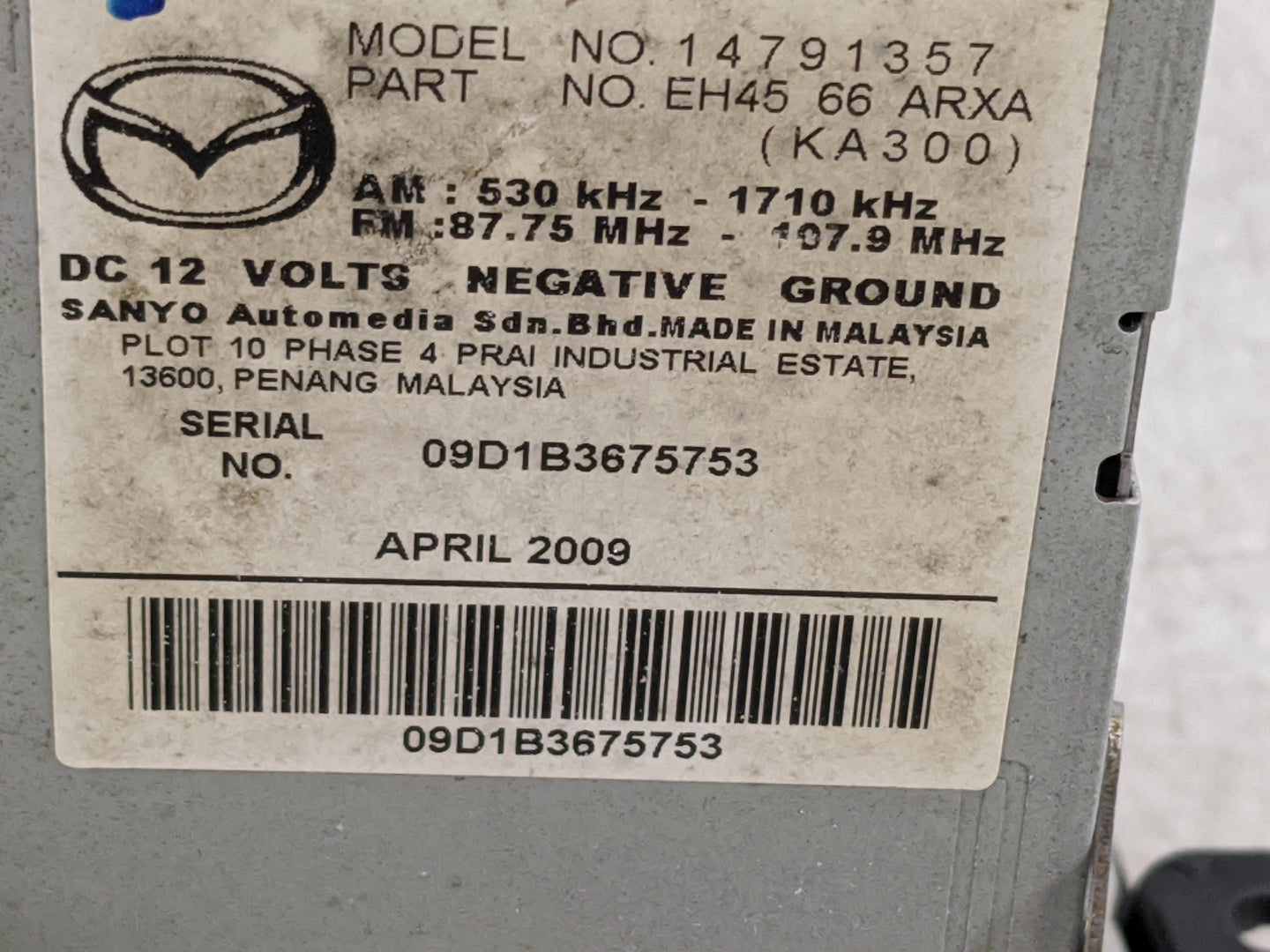 2010-2012 Mazda Cx-7 Radio Display Info Screen Oem - Oemusedautoparts1.com