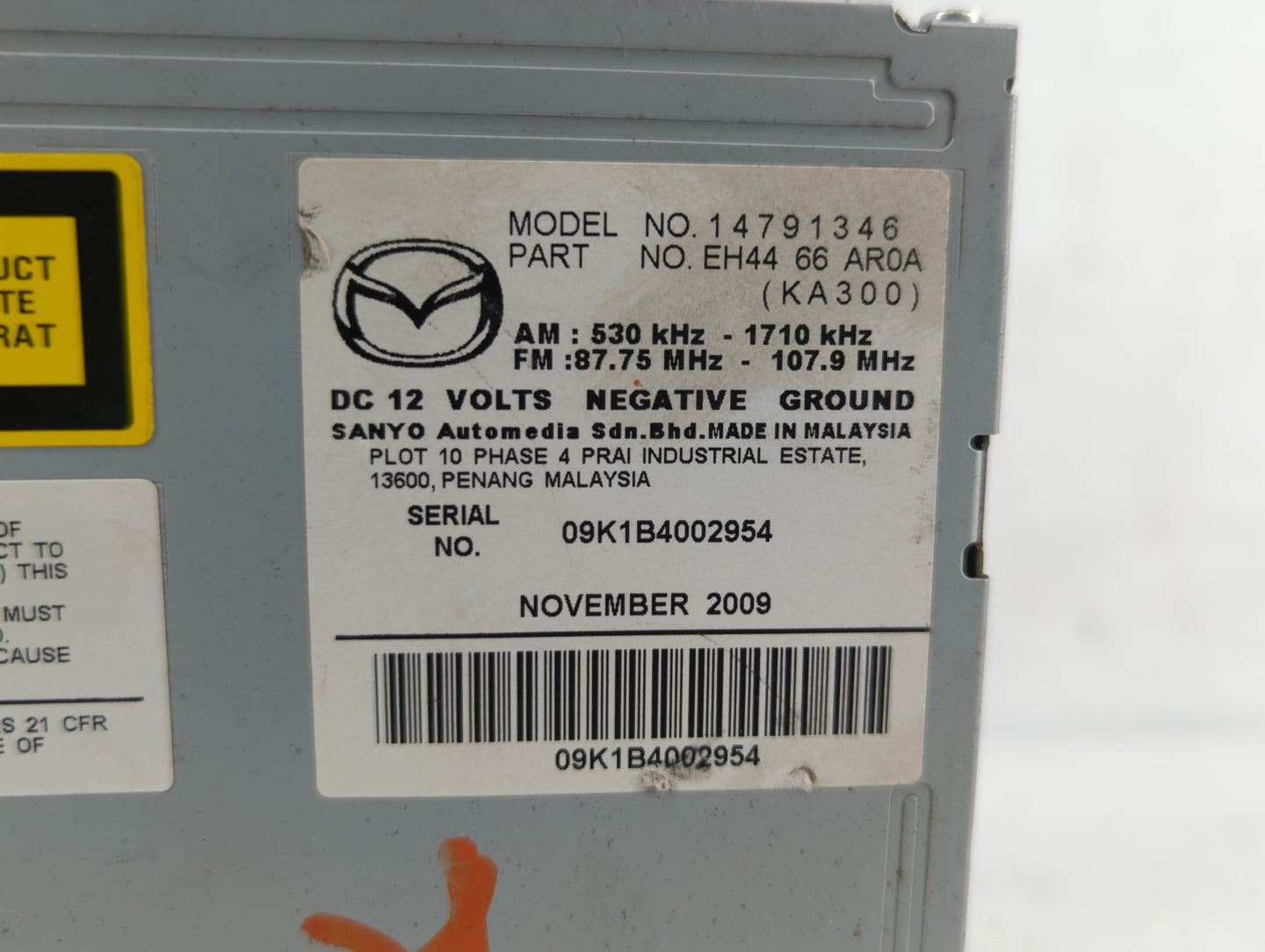 2010-2010 Mazda Cx-7 Am Fm Cd Player Radio Receiver - Oemusedautoparts1.com