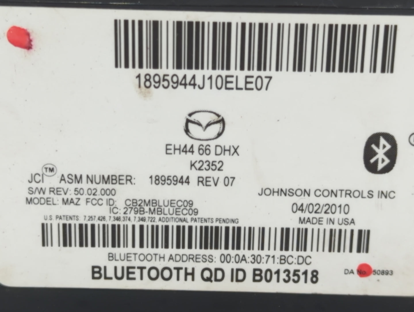 2010-2012 Mazda Cx-7 Radio AM FM Cd Player Receiver Replacement P/N:BBM5 66 AR0 GJR9 66 DHOB Fits OEM Used Auto Parts - Oemu