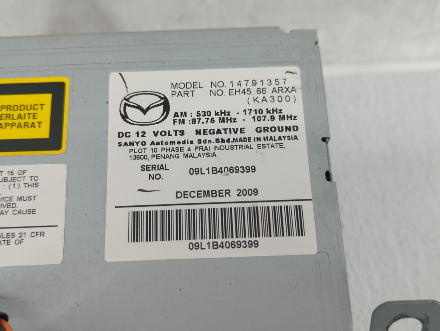 2010-2010 Mazda Cx-7 Am Fm Cd Player Radio Receiver - Oemusedautoparts1.com