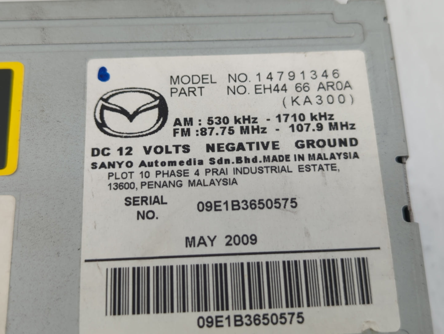 2010 Mazda Cx-7 Radio AM FM Cd Player Receiver Replacement P/N:EH44 66 AR0A Fits OEM Used Auto Parts - Oemusedautoparts1.com