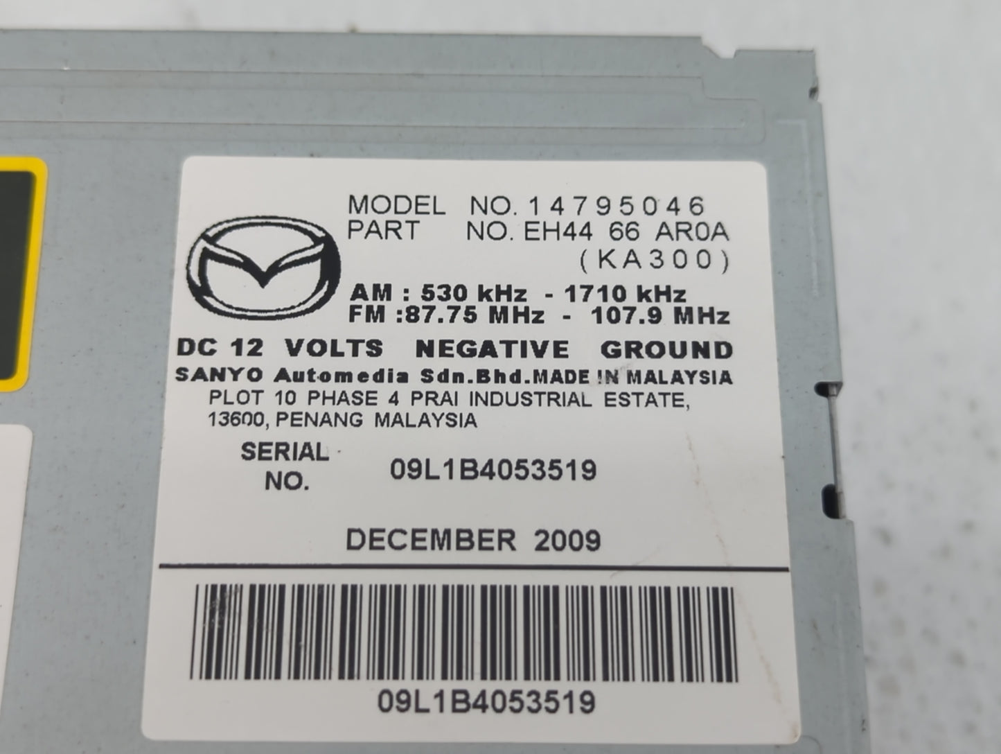 2010 Mazda Cx-7 Radio AM FM Cd Player Receiver Replacement P/N:EH44 66 AR0A Fits OEM Used Auto Parts - Oemusedautoparts1.com