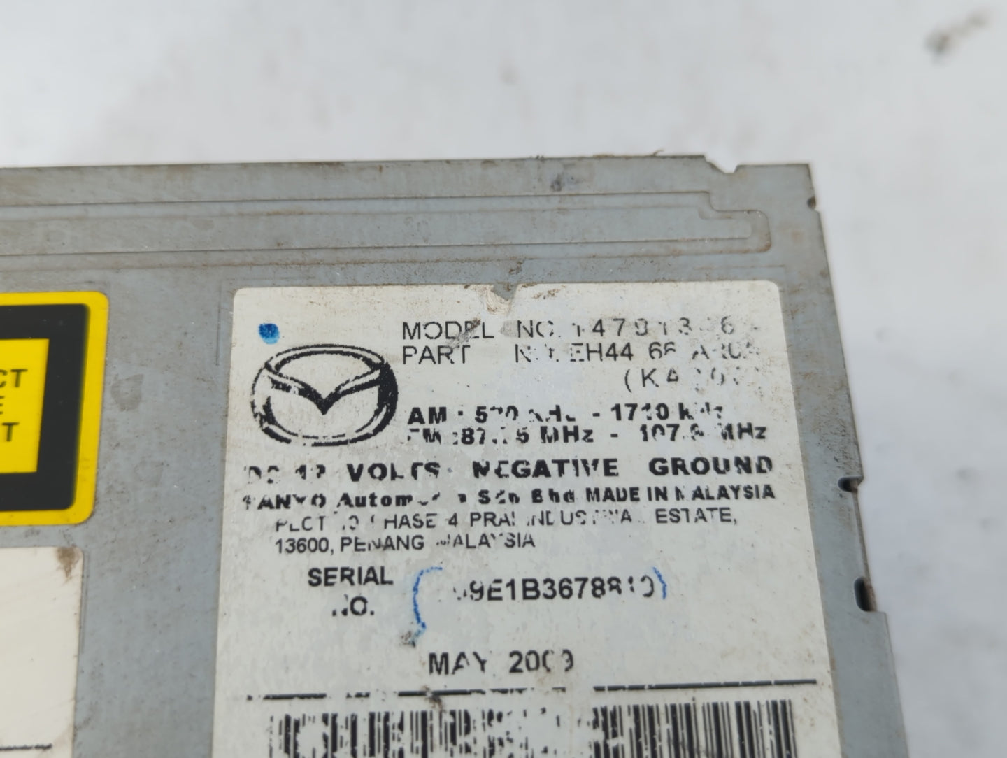 2010 Mazda Cx-7 Radio AM FM Cd Player Receiver Replacement P/N:EH44 66 AR0A Fits OEM Used Auto Parts - Oemusedautoparts1.com