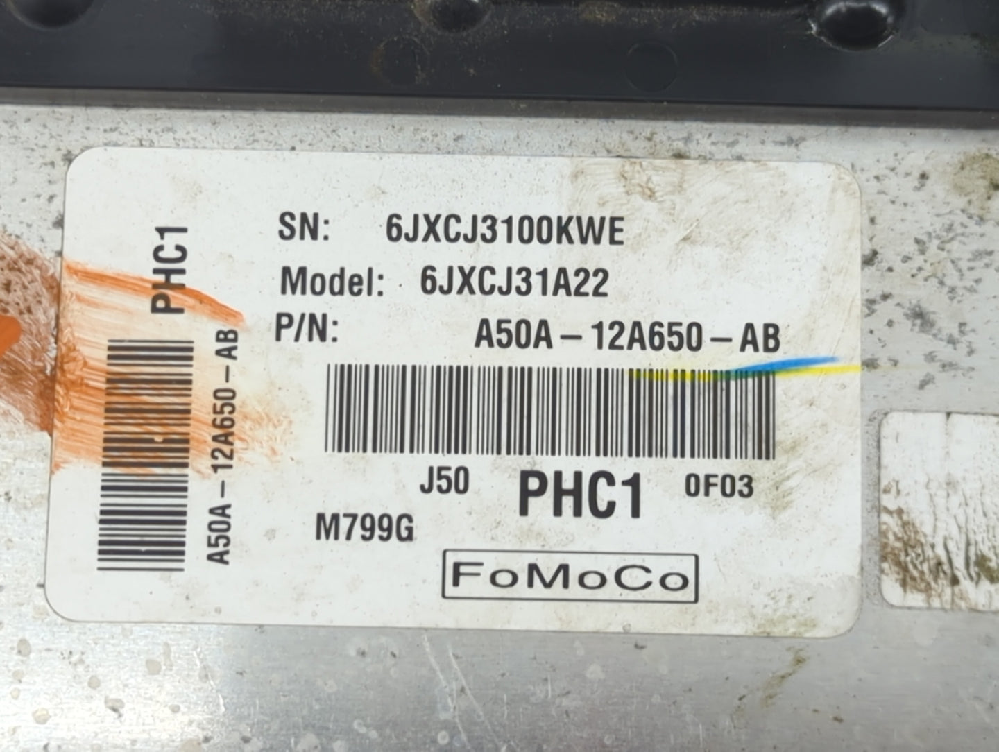 2010 Mazda Cx-9 PCM Engine Control Computer ECU ECM PCU OEM P/N:A50A-12A650-AB 6JXCJ31A22, 6JXCJ3100KWE Fits OEM Used Auto P