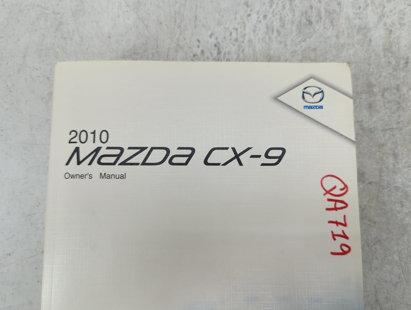 2010 Mazda Cx-9 Owners Manual Book Guide P/N:8AU2-EA-09G 9999-95-011C-10 OEM Used Auto Parts - Oemusedautoparts1.com