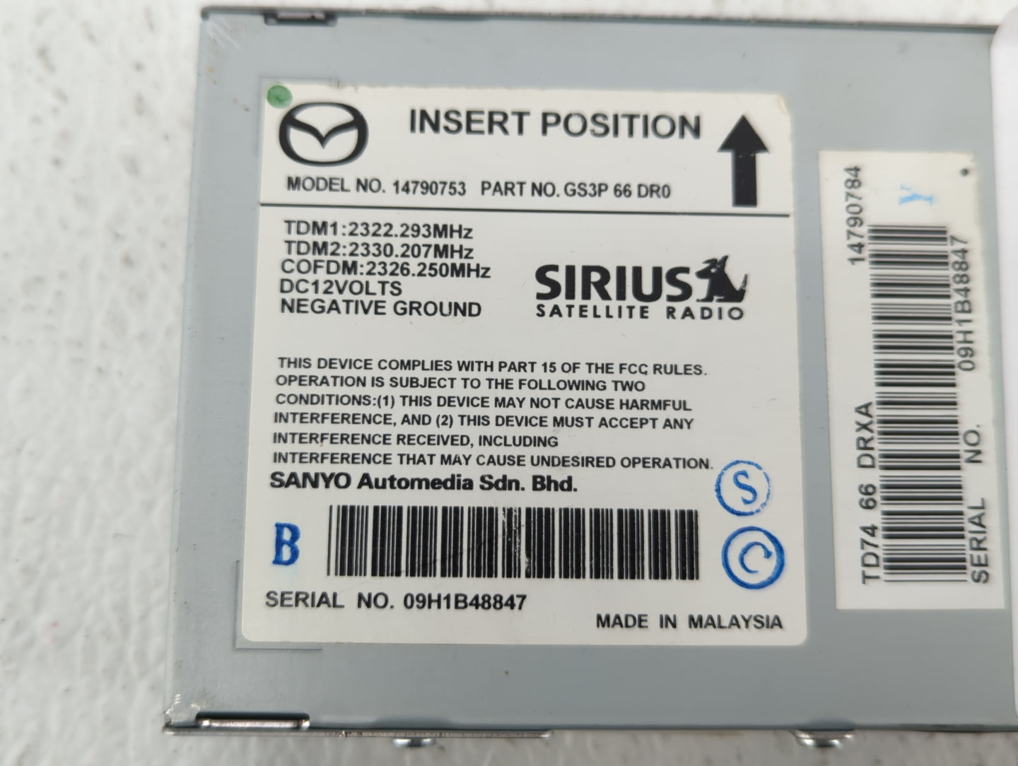 2007-2015 Mazda Cx-9 Am Fm Cd Player Radio Receiver - Oemusedautoparts1.com