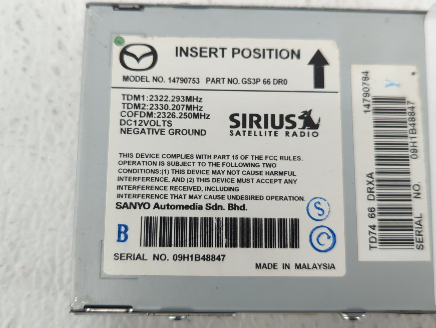 2007-2015 Mazda Cx-9 Am Fm Cd Player Radio Receiver - Oemusedautoparts1.com