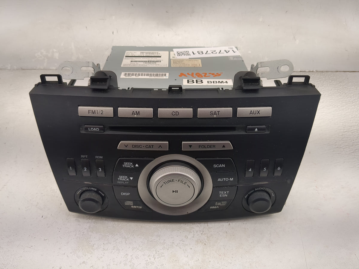 2010 Mazda Mazda3 Radio AM FM Cd Player Receiver Replacement P/N:BBM466ARXA CQ-EM6861AT Fits OEM Used Auto Parts - Oemusedau