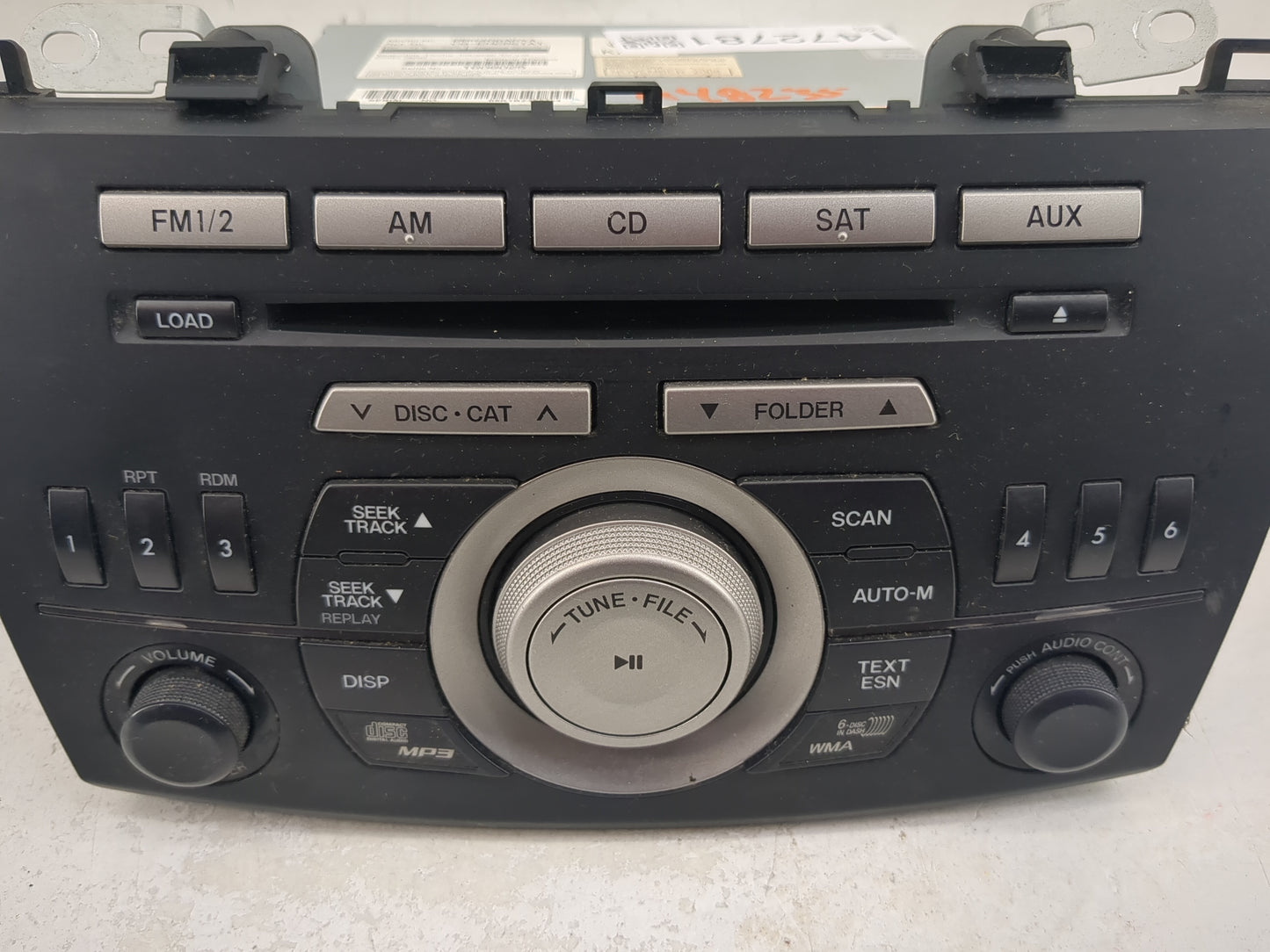 2010 Mazda Mazda3 Radio AM FM Cd Player Receiver Replacement P/N:BBM466ARXA CQ-EM6861AT Fits OEM Used Auto Parts - Oemusedau