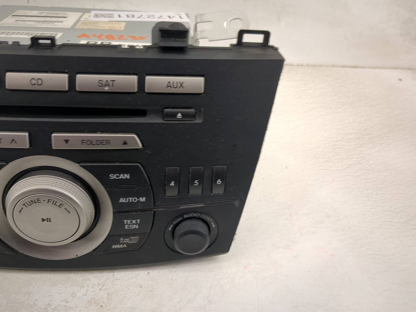 2010 Mazda Mazda3 Radio AM FM Cd Player Receiver Replacement P/N:BBM466ARXA CQ-EM6861AT Fits OEM Used Auto Parts - Oemusedau