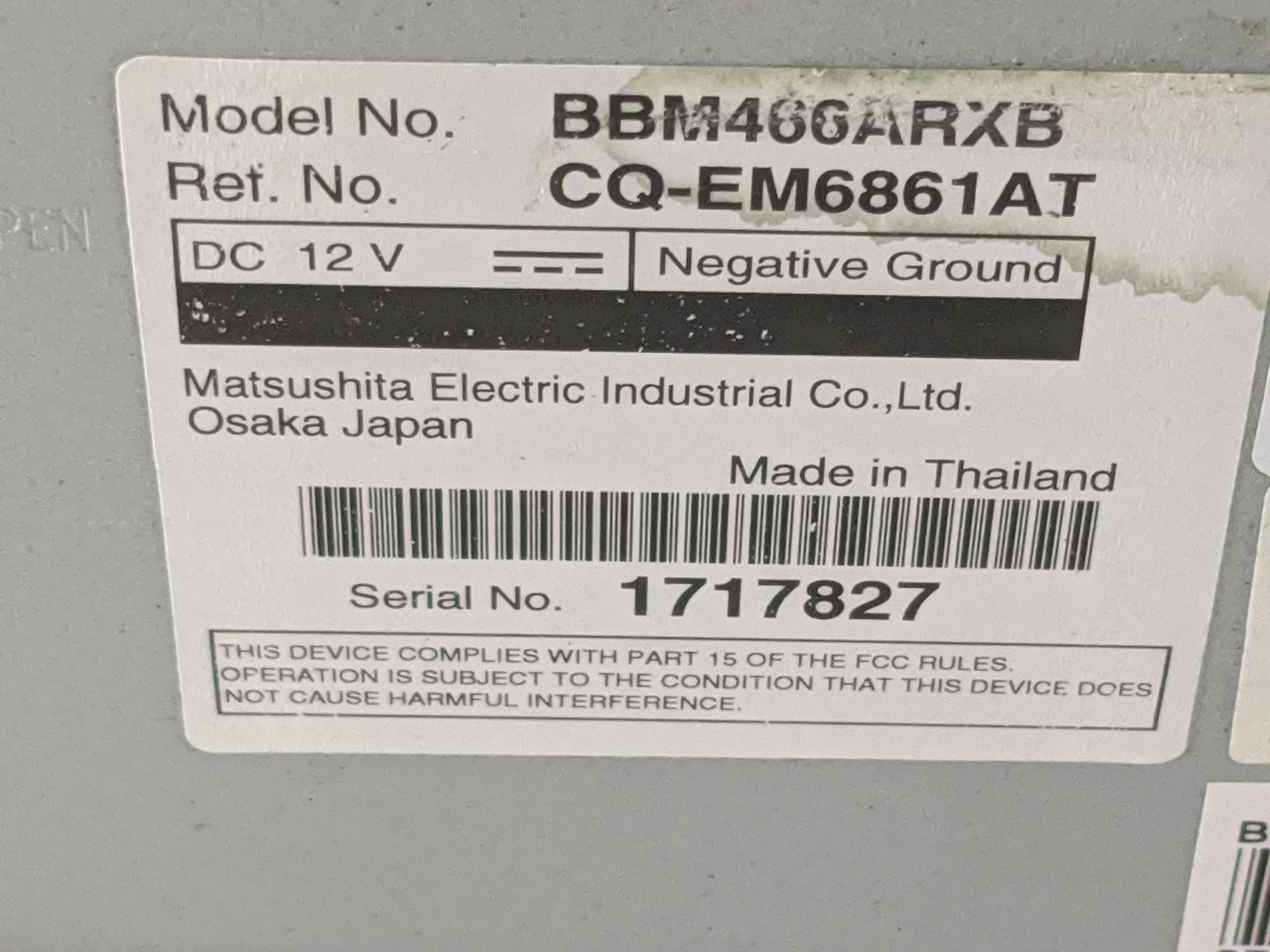 2010 Mazda Mazda3 Radio AM FM Cd Player Receiver Replacement P/N:BBM466ARXB CQ-EM6861AT, BBM3 66 AH0A, BBM4 66 9RXC Fits OEM