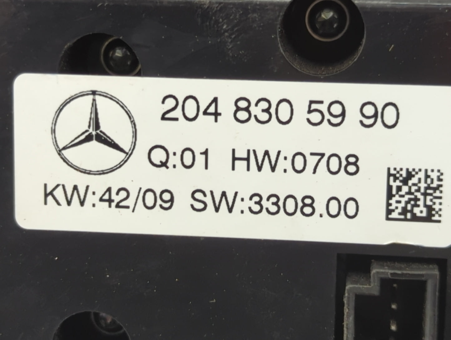 2010 Mercedes-Benz C-Class Climate Control Module Temperature AC/Heater Replacement P/N:2048305990 Fits Fits 2009 OEM Used A