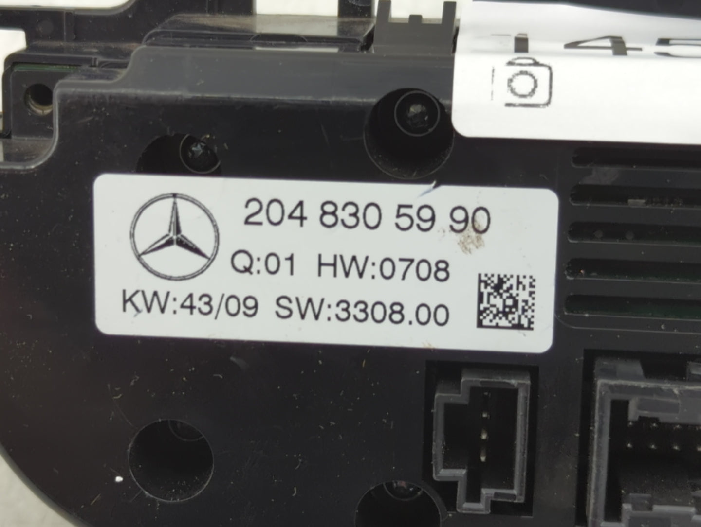 2010 Mercedes-Benz C-Class Climate Control Module Temperature AC/Heater Replacement P/N:2048305990 Fits Fits 2009 OEM Used A
