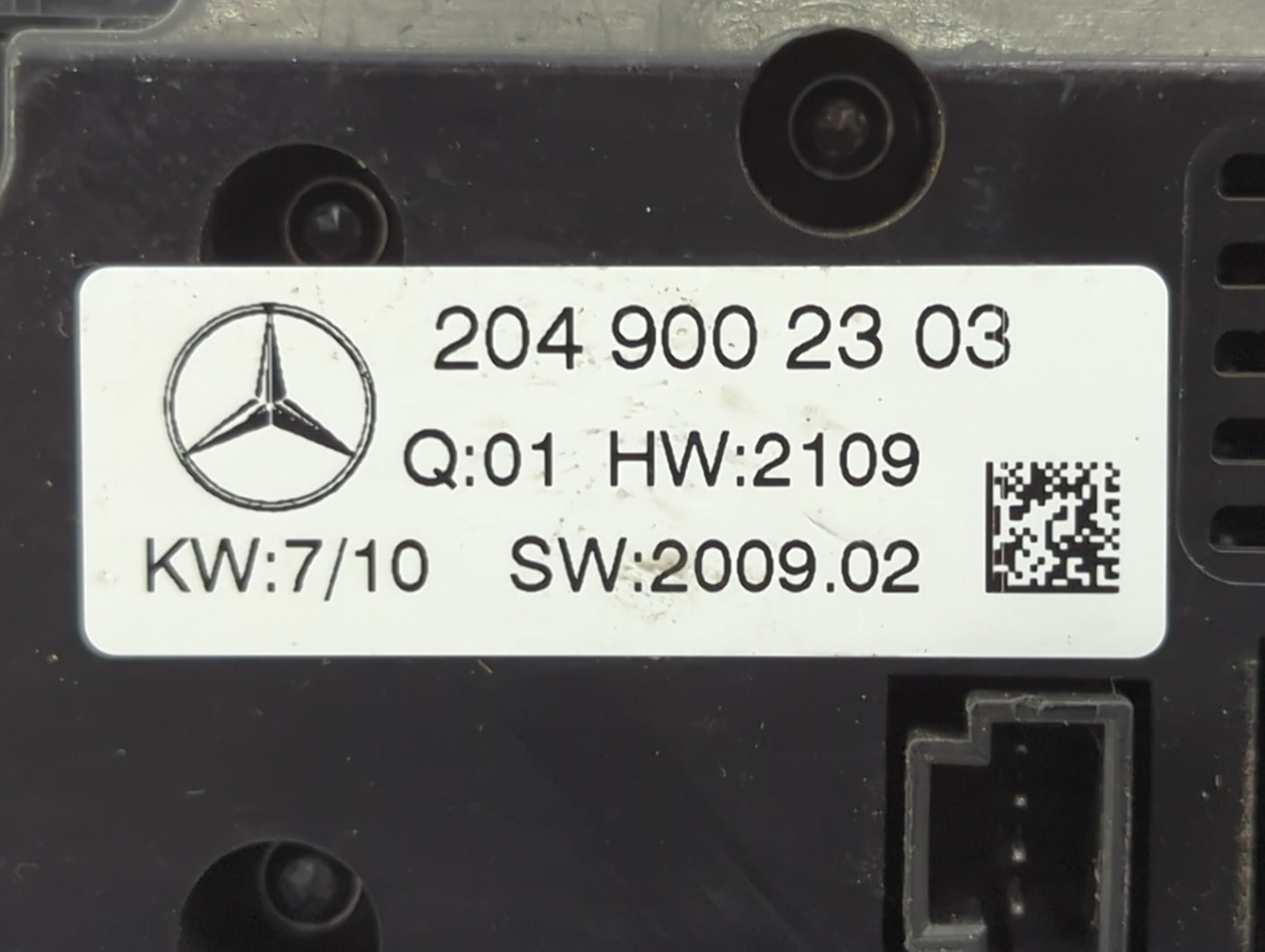 2009-2010 Mercedes-Benz C300 Climate Control Module Temperature AC/Heater Replacement P/N:209 900 23 03 Fits Fits 2009 2010 
