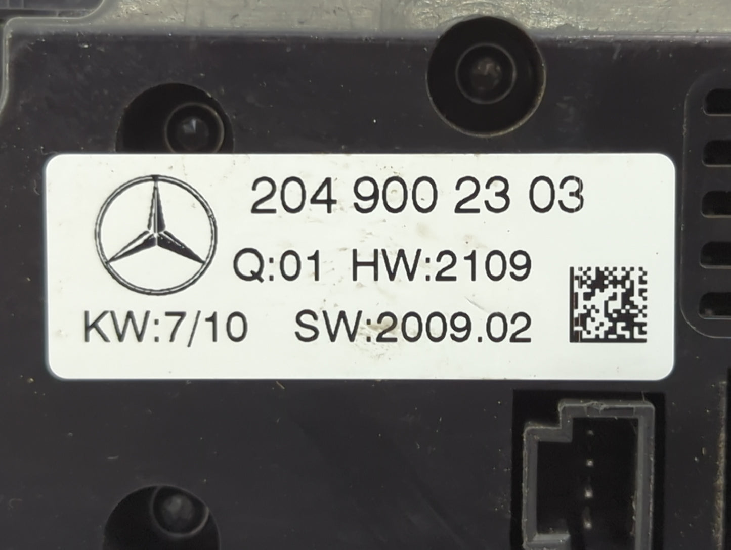2009-2010 Mercedes-Benz C300 Climate Control Module Temperature AC/Heater Replacement P/N:209 900 23 03 Fits Fits 2009 2010 