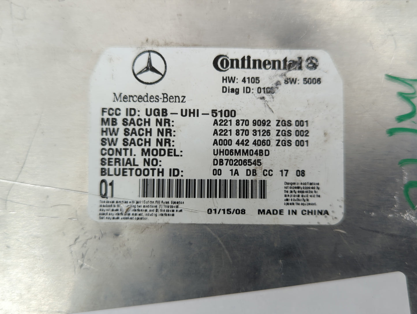 2007-2010 Mercedes-benz Cl550 Radio Control Panel - Oemusedautoparts1.com