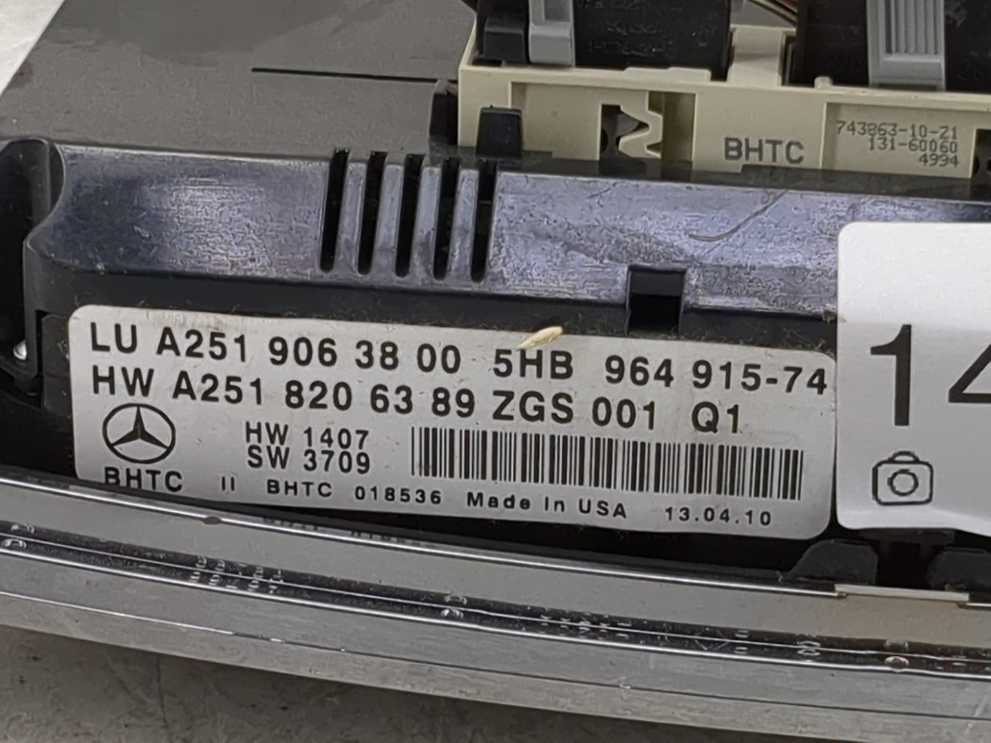 2010-2011 Mercedes-Benz Gl450 Climate Control Module Temperature AC/Heater Replacement P/N:A2519063800 A2518206389 Fits OEM 