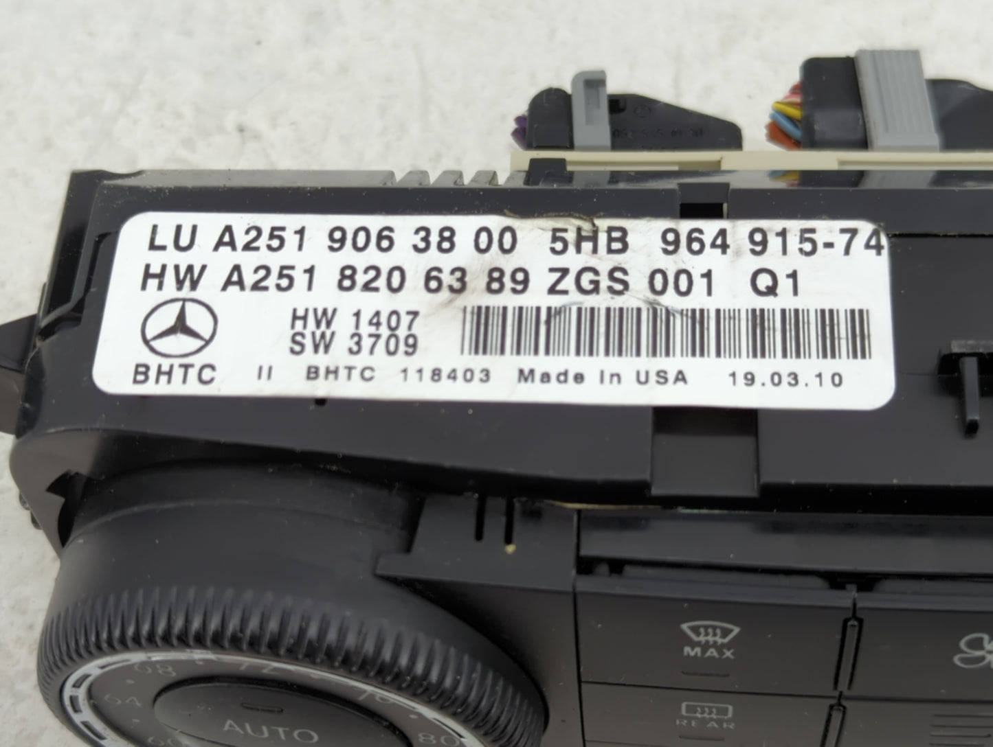 2010-2012 Mercedes-Benz Gl550 Climate Control Module Temperature AC/Heater Replacement P/N:A251 906 38 00 Fits OEM Used Auto