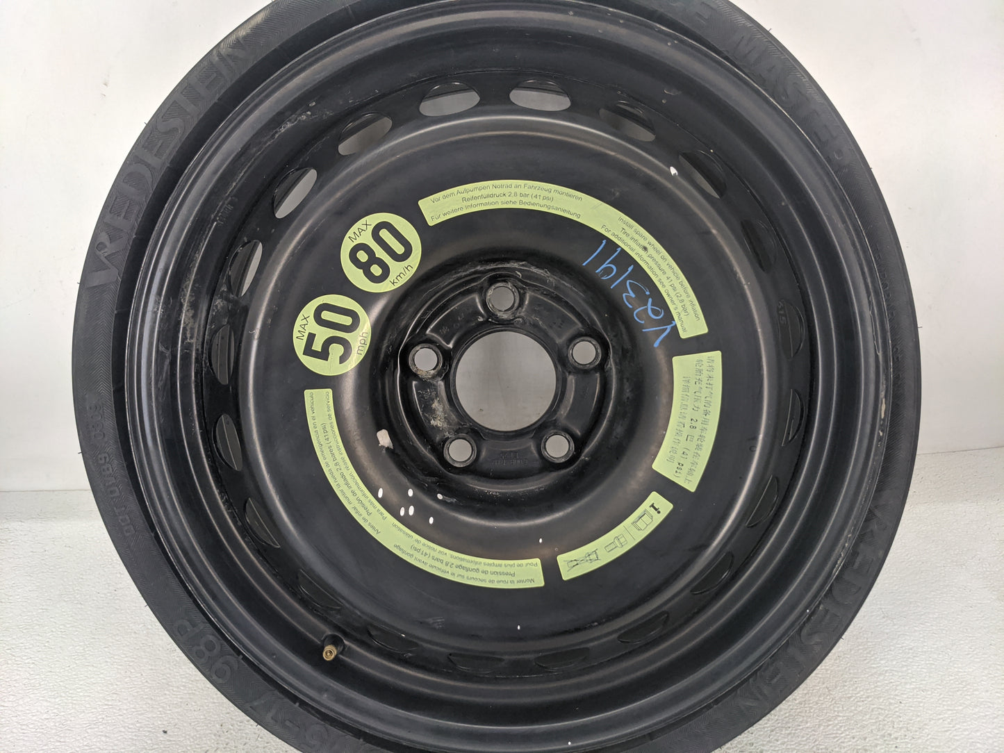 2010-2015 Mercedes-benz Glk350 Spare Donut Tire Wheel Rim Oem - Oemusedautoparts1.com