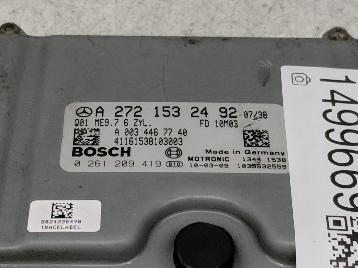 2010 Mercedes C-Class PCM Engine Control Computer ECU ECM PCU OEM P/N:A2721532492 A0034467740, 0261209419 Fits Fits 2009 201