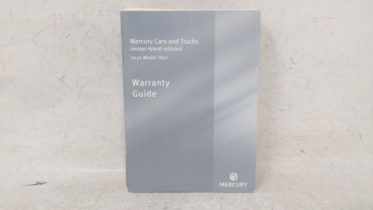 2010 Mercury Milan Owners Manual Book Guide OEM Used Auto Parts - Oemusedautoparts1.com