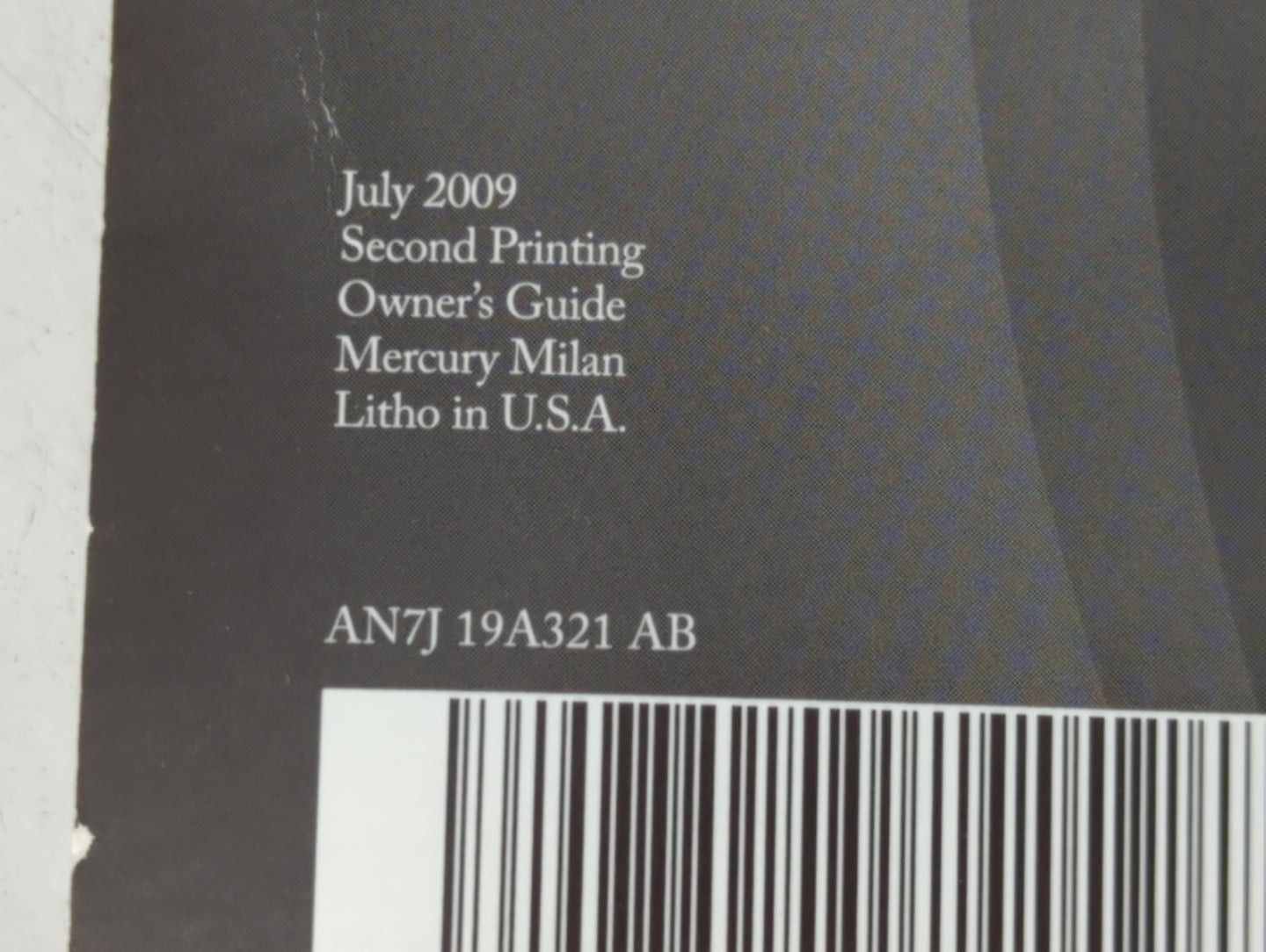 2010 Mercury Milan Owners Manual Book Guide P/N:AN7J 19A321 AB OEM Used Auto Parts - Oemusedautoparts1.com