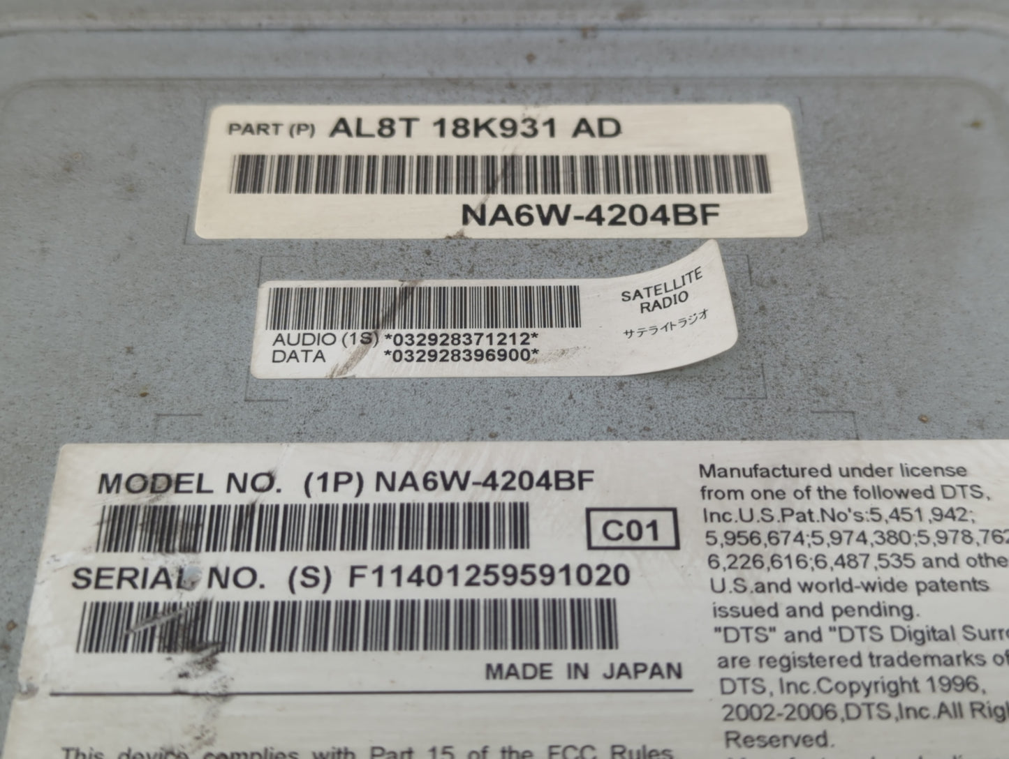 2010 Mercury Mountaineer Radio AM FM Cd Player Receiver Replacement P/N:AL8T18K931AD NA6W-4204BF Fits Fits 2011 2012 OEM Use