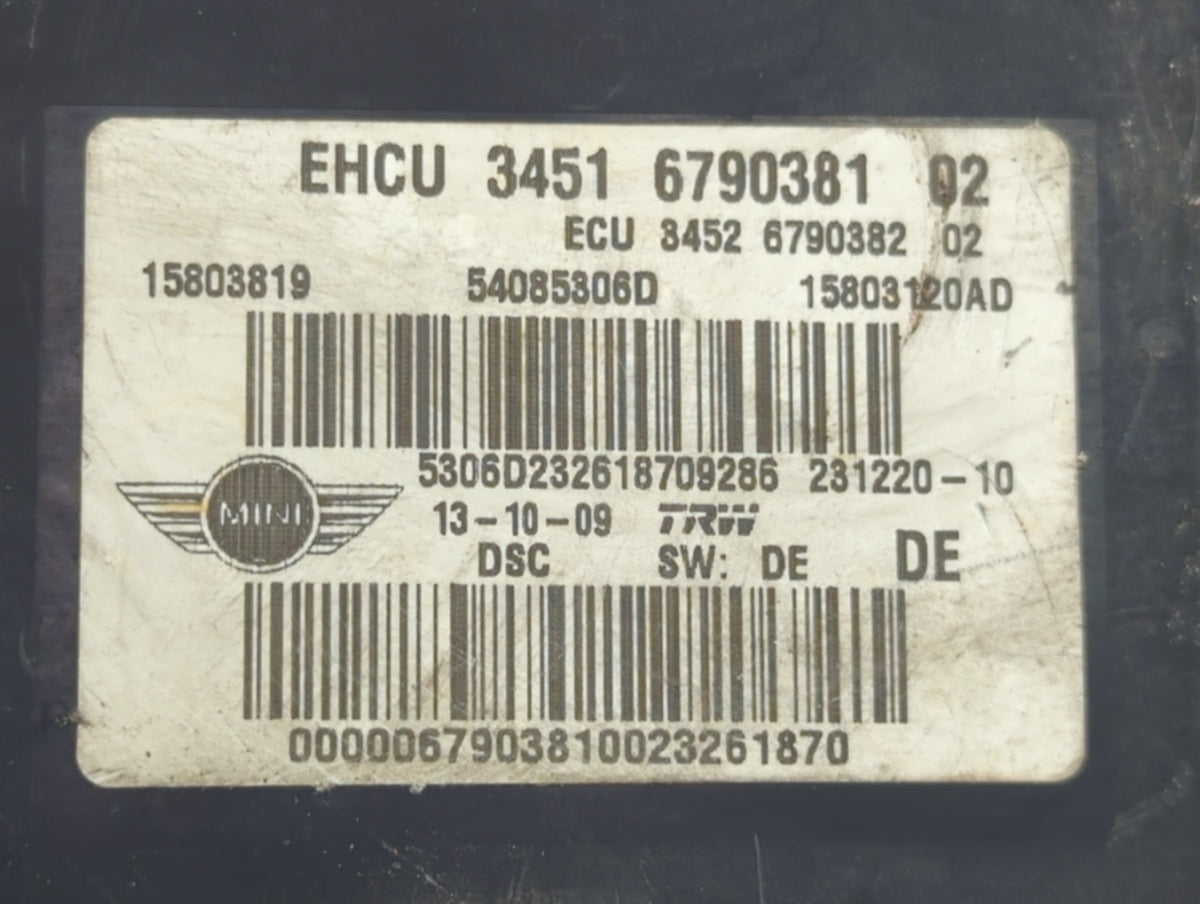 2009-2010 Mini Cooper Anti-Lock Brake ABS Pump Module Actuator OEM P/N:15803120AD 3451 6790381 02, EHCU Fits Fits 2009 2010 
