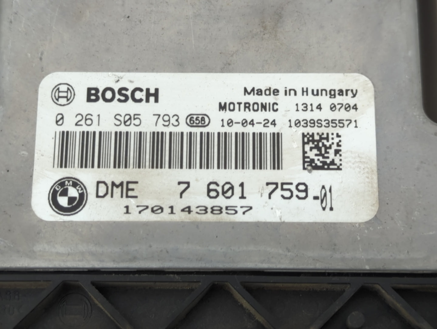2009-2010 Mini Cooper PCM Engine Control Computer ECU ECM PCU OEM P/N:7 601 759 0 261 S05 793 Fits Fits 2009 2010 OEM Used A