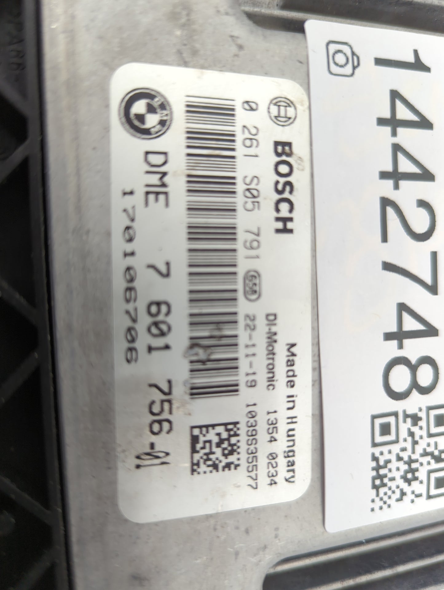 2009-2010 Mini Cooper PCM Engine Control Computer ECU ECM PCU OEM P/N:0261S05791 DME7601756-01 Fits Fits 2009 2010 OEM Used 