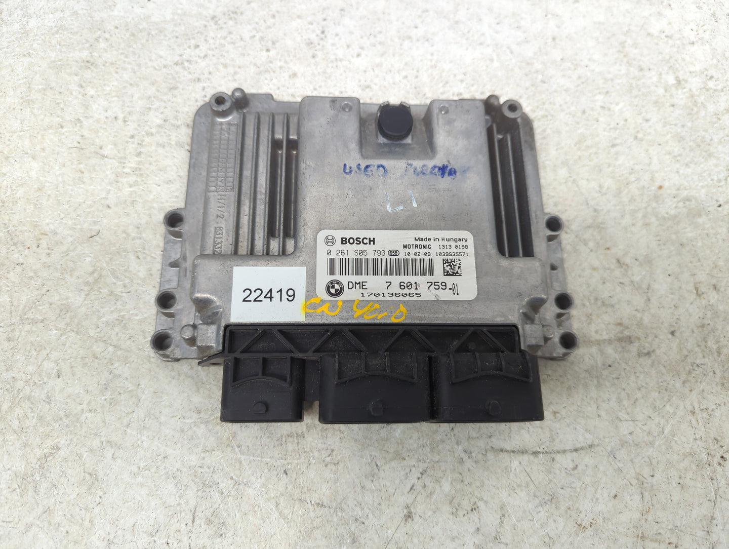 2009-2010 Mini Cooper PCM Engine Control Computer ECU ECM PCU OEM P/N:0261S05793 DME7601759-01, 170136065 Fits Fits 2009 201