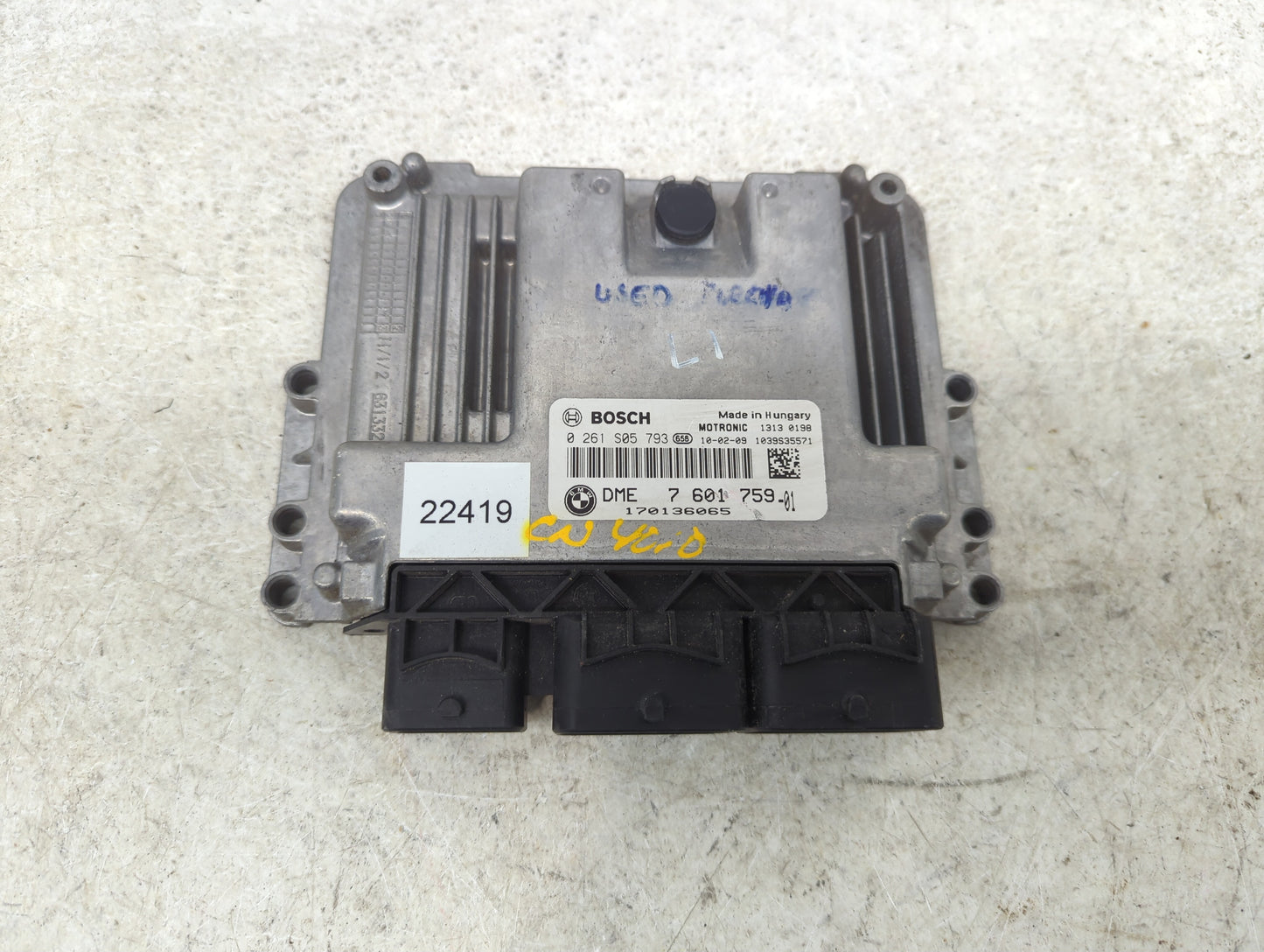 2009-2010 Mini Cooper PCM Engine Control Computer ECU ECM PCU OEM P/N:0261S05793 DME7601759-01, 170136065 Fits Fits 2009 201