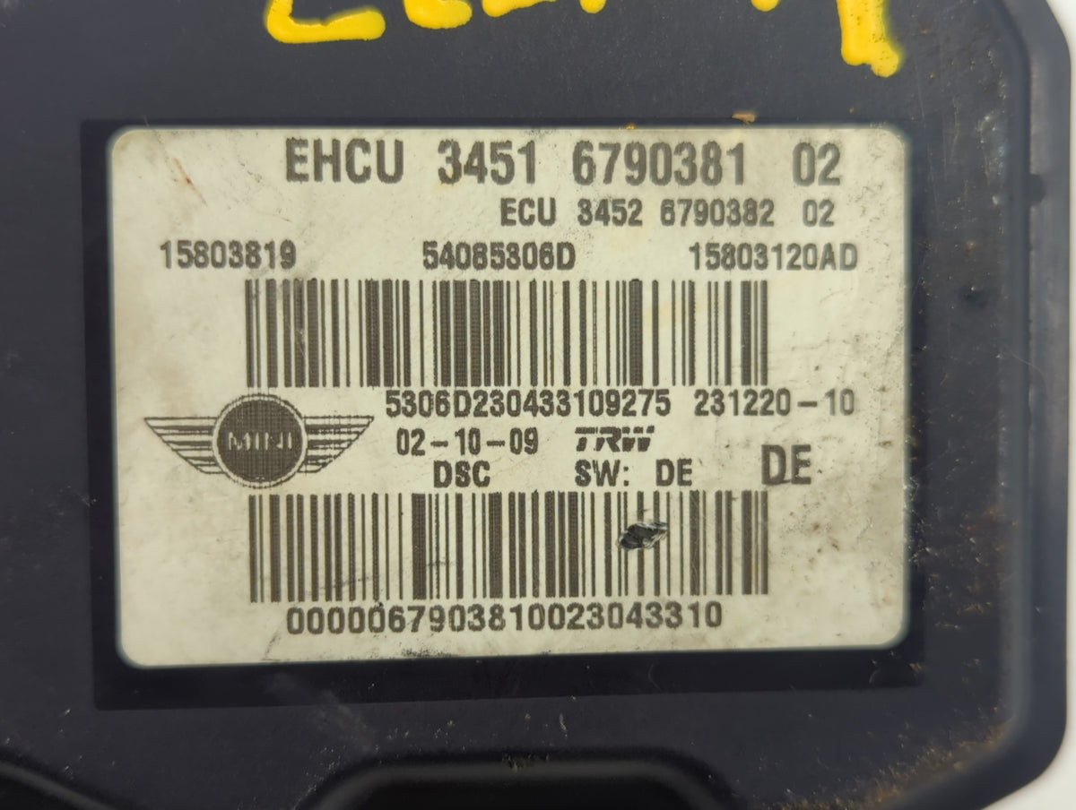 2009-2010 Mini Cooper Anti-Lock Brake ABS Pump Module Actuator OEM P/N:3451 6790381 02 Fits Fits 2009 2010 OEM Used Auto Par