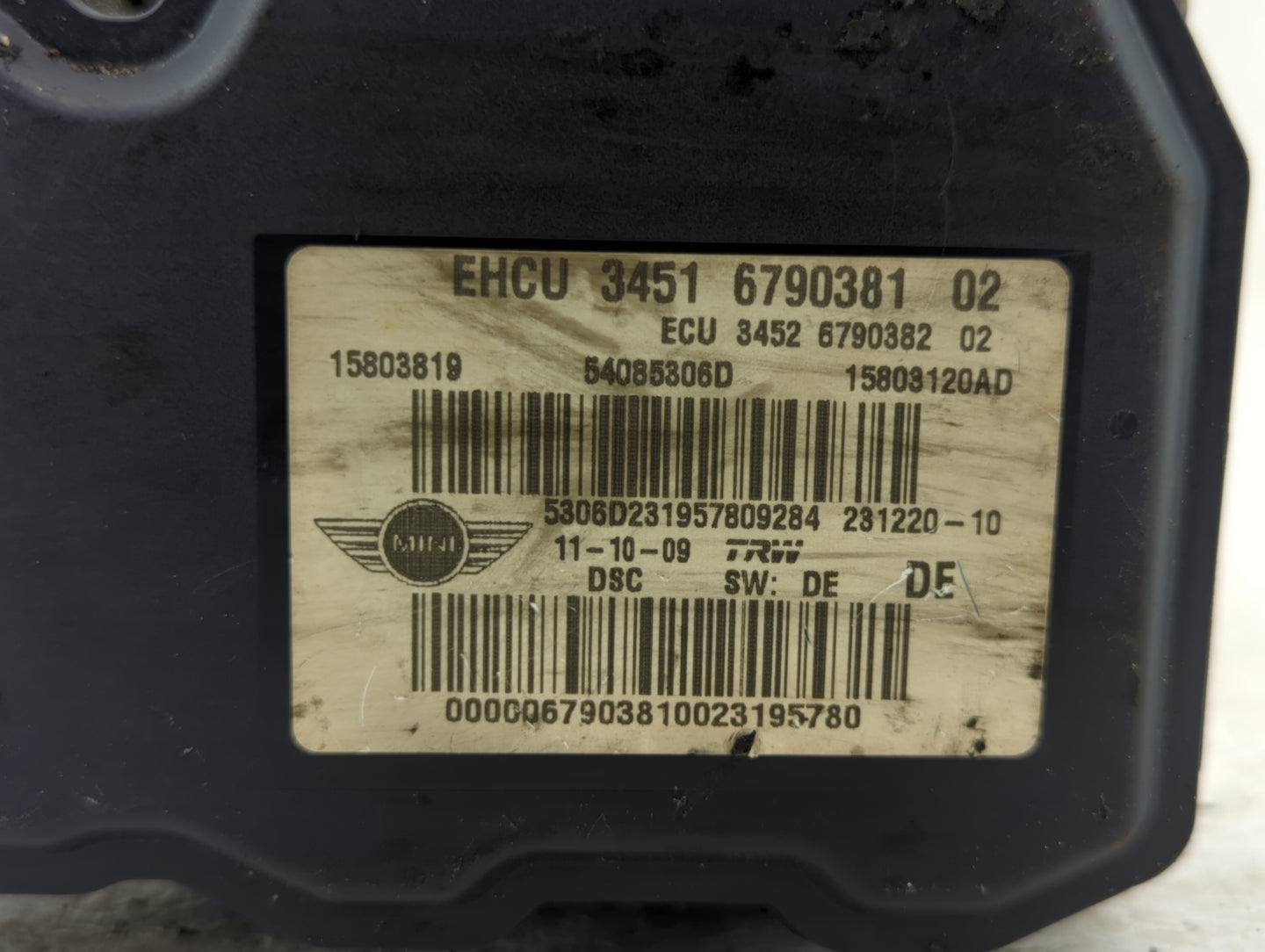 2010 Mini Cooper Clubman ABS Pump Control Module Replacement P/N:3451 6790381 02 Fits Fits 2009 OEM Used Auto Parts - Oemuse