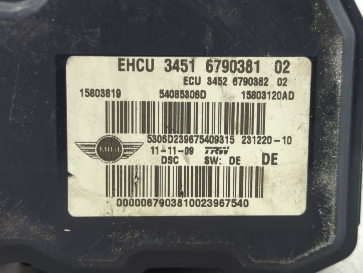 2010 Mini Cooper Clubman ABS Pump Control Module Replacement P/N:3451 6790381 02 Fits Fits 2009 OEM Used Auto Parts - Oemuse