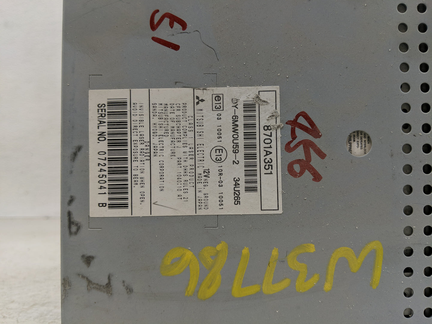 2008-2013 Mitsubishi Outlander Radio AM FM Cd Player Receiver Replacement P/N:8701A351 Fits Fits 2008 2009 2010 2011 2012 20