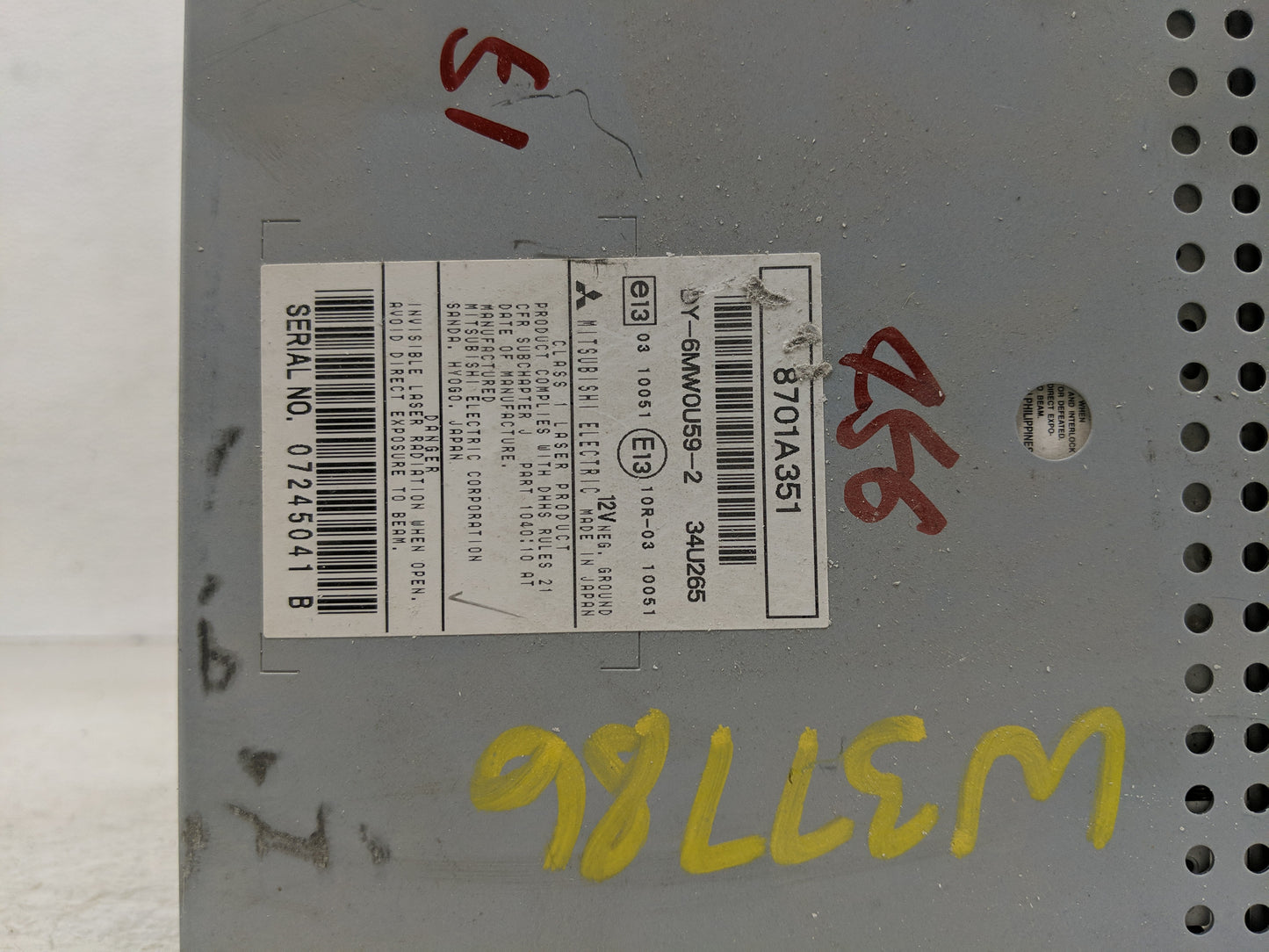 2008-2013 Mitsubishi Outlander Radio AM FM Cd Player Receiver Replacement P/N:8701A351 Fits Fits 2008 2009 2010 2011 2012 20