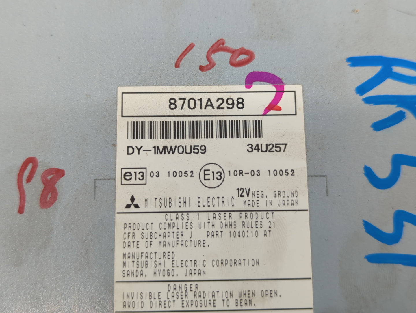 2008-2013 Mitsubishi Outlander Radio AM FM Cd Player Receiver Replacement P/N:8701A298 Fits Fits 2008 2009 2010 2011 2012 20