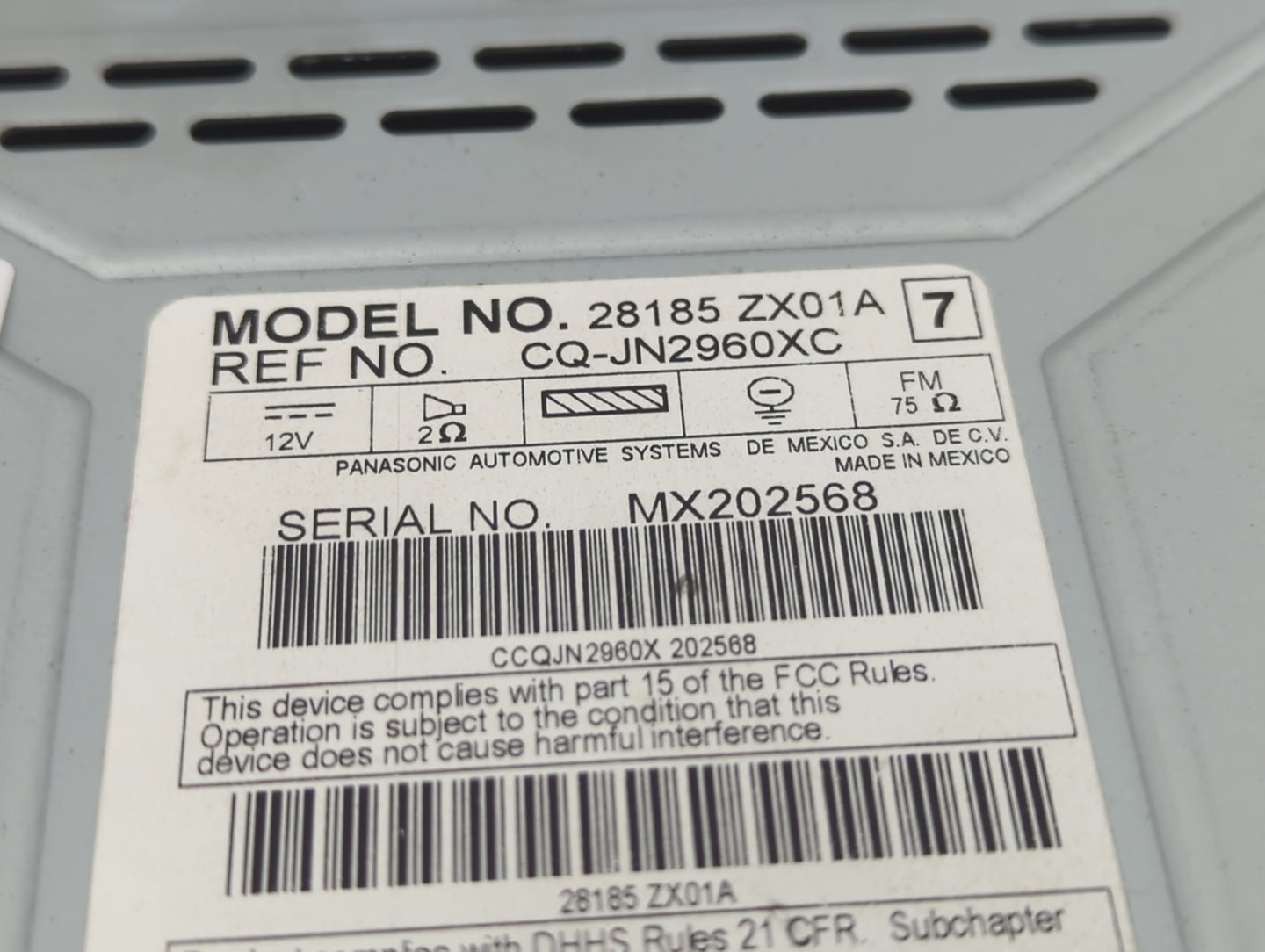 2010 Nissan Altima Radio AM FM Cd Player Receiver Replacement P/N:28185ZX01A Fits OEM Used Auto Parts - Oemusedautoparts1.co