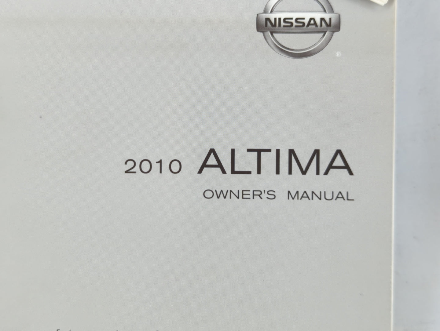2010 Nissan Altima Owners Manual Book Guide P/N:OMOE-0L32U0 OEM Used Auto Parts - Oemusedautoparts1.com