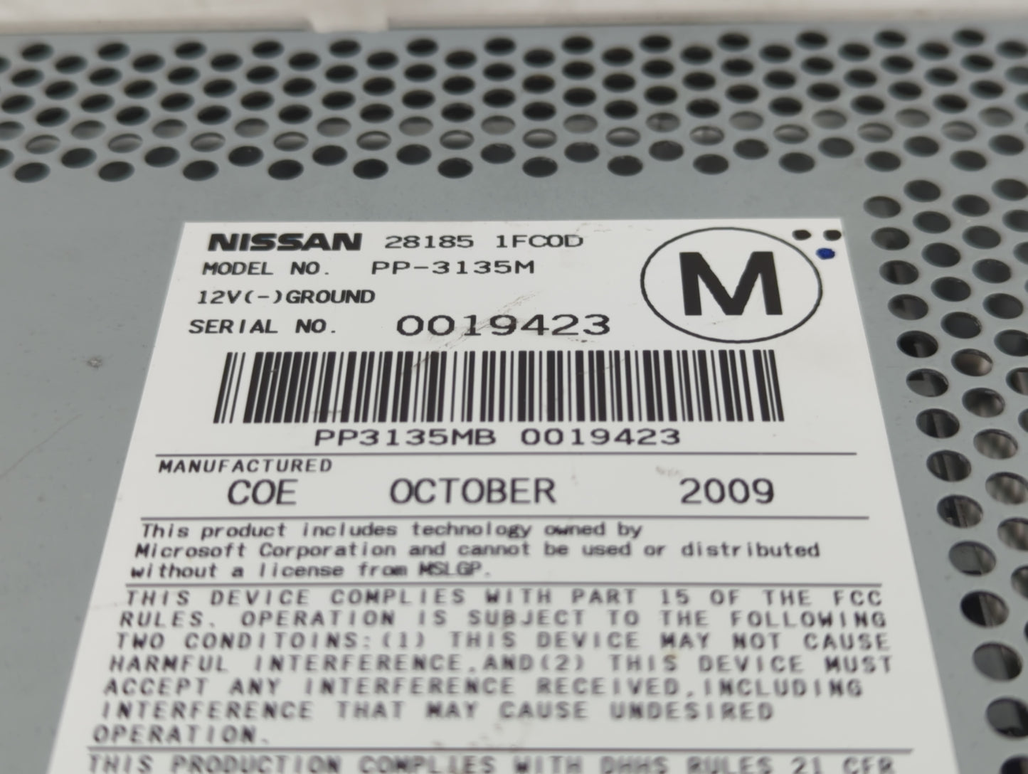 2009-2010 Nissan Cube Radio AM FM Cd Player Receiver Replacement P/N:28185 1FC0D Fits OEM Used Auto Parts - Oemusedautoparts