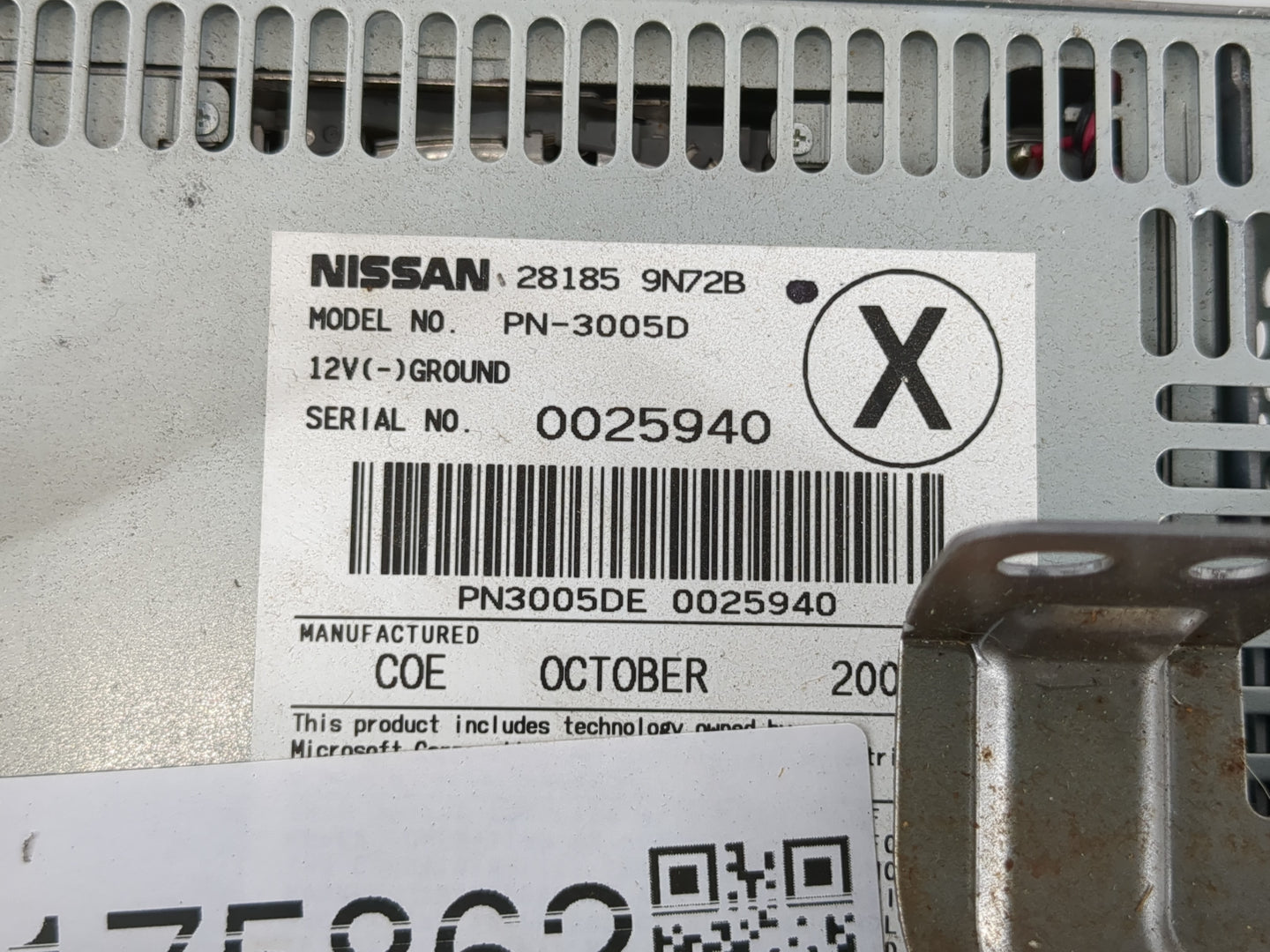 2010 Nissan Maxima Radio AM FM Cd Player Receiver Replacement P/N:28185 9N72B Fits OEM Used Auto Parts - Oemusedautoparts1.c