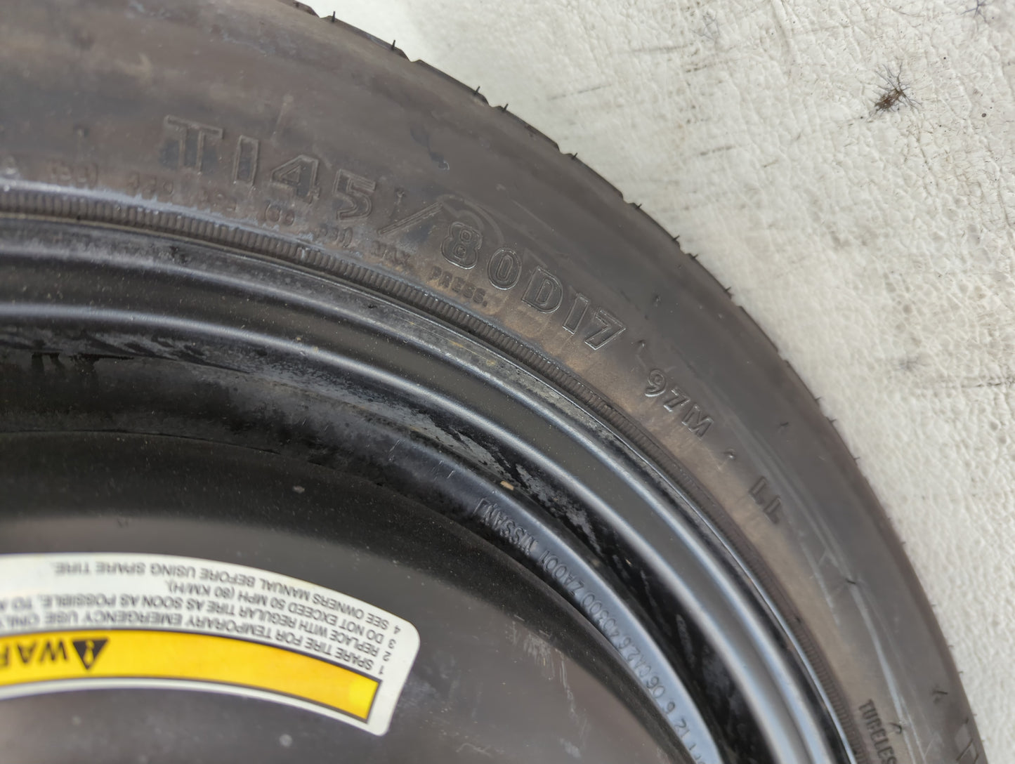 2004-2022 Nissan Maxima Spare Donut Tire Wheel Rim Oem - Oemusedautoparts1.com
