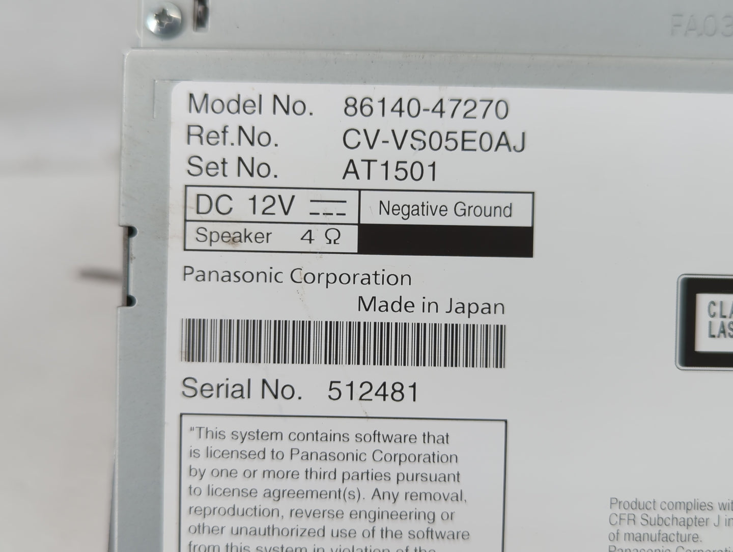 2010 Nissan Maxima Radio AM FM Cd Player Receiver Replacement P/N:86140-47270 28185 9N00A, ZX70B 210421, 68260 ZX86B Fits OE