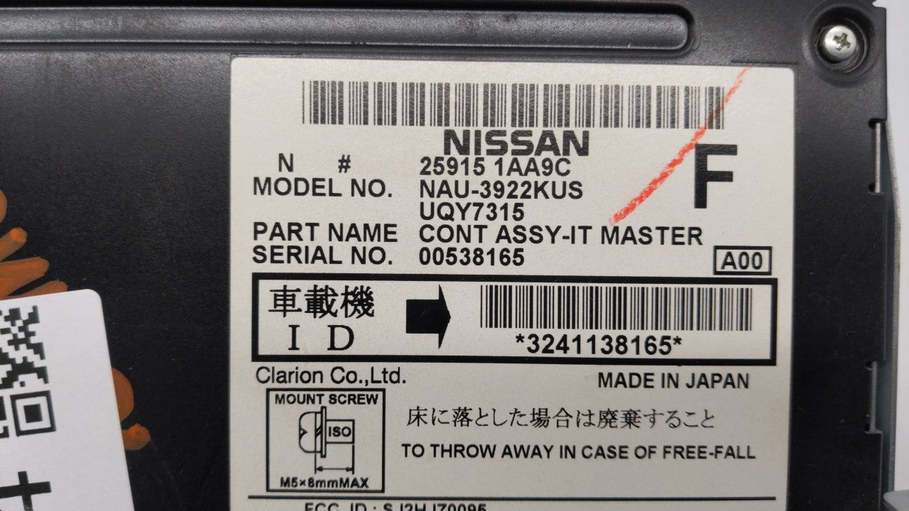 2009-2010 Nissan Murano Radio AM FM Cd Player Receiver Replacement P/N:25915 1AA9A 25915 1AA9C Fits Fits 2009 2010 OEM Used 