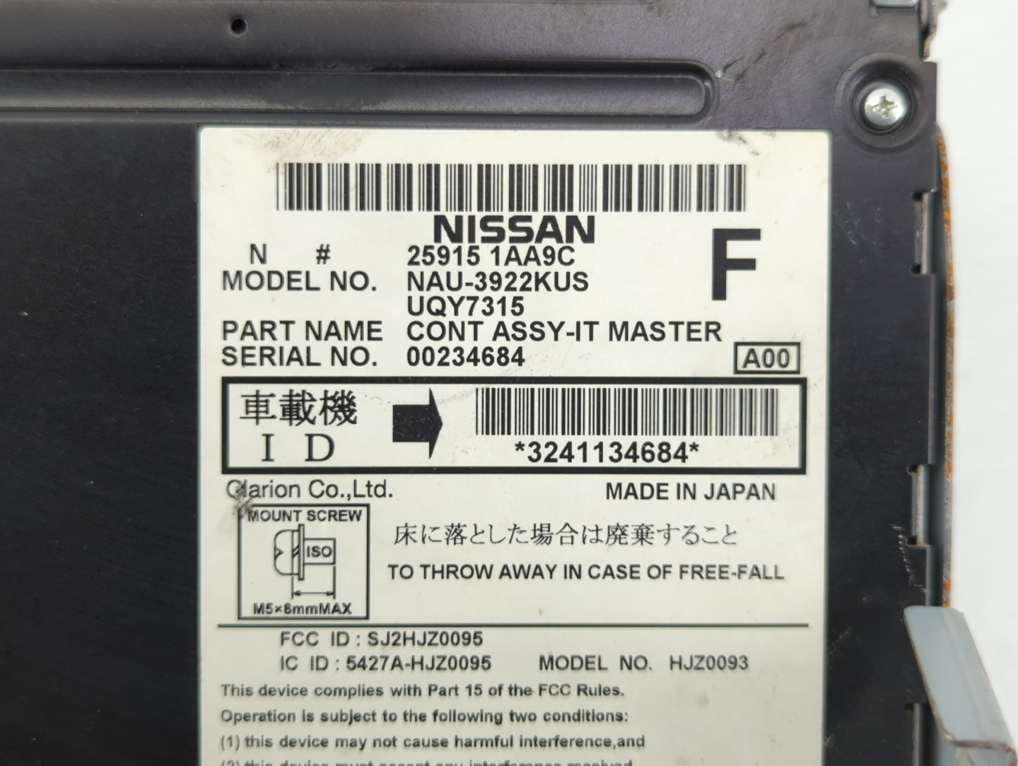 2009-2010 Nissan Murano Am Fm Cd Player Radio Receiver - Oemusedautoparts1.com